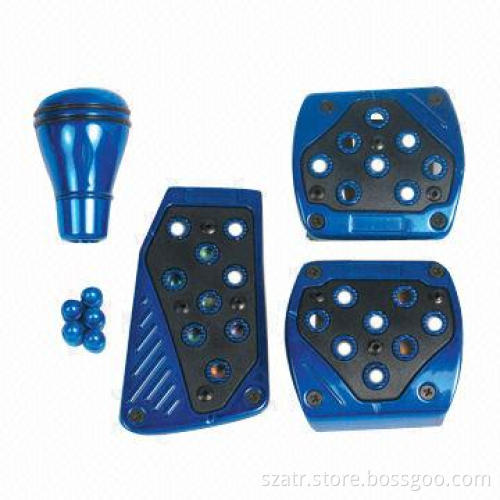 Car Pedal Pads, Made of Plastic or Aluminum Alloy, Non-slip Design
